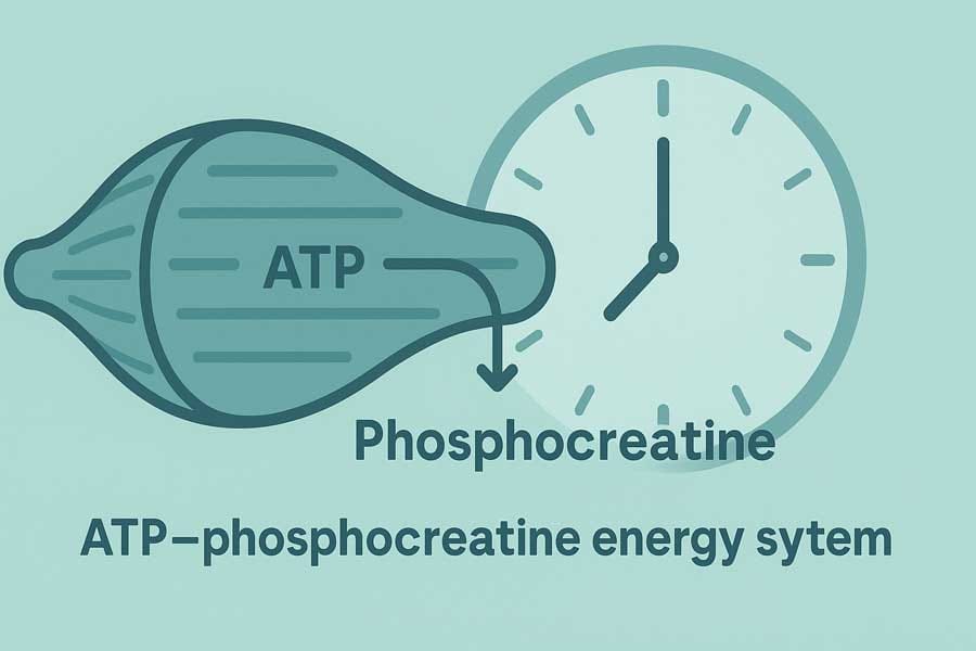 شماتیک سیستم ATP–PCr: نقش اشباع پایدار در مصرف کراتین و اهمیت نسبی زمان‌بندی